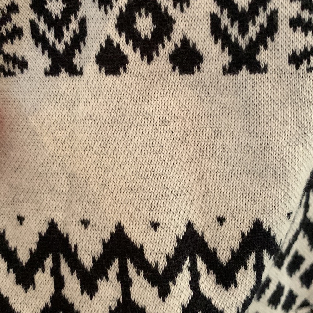 Talbots Off-White And Black Patterned Quarter Zip… - image 7